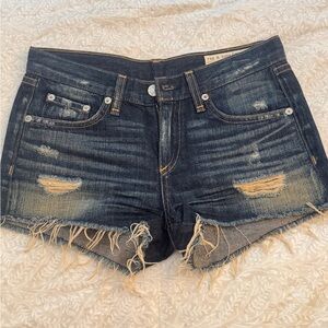 Rag & Bone Cut Off Distressed Denim Shorts Sz 24